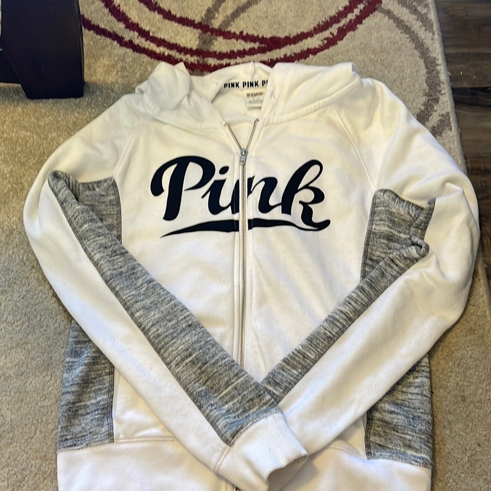 Pink zip up sweatshirt